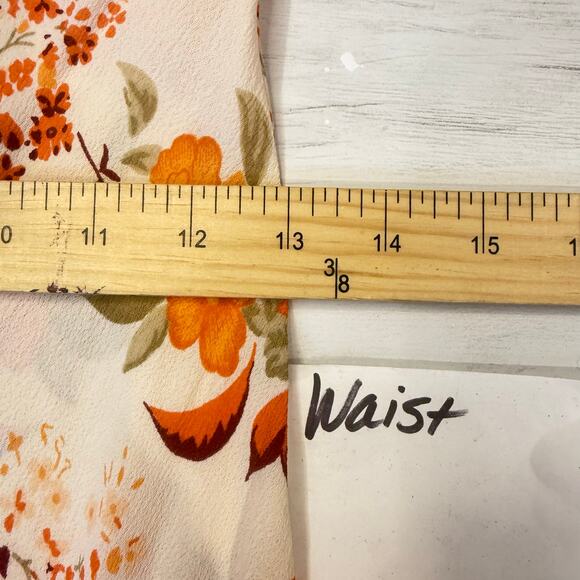 VTG Wet Seal y2k medium ivory orange halter babydoll floral dress fairy romantic - Picture 4 of 9